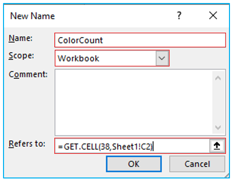 Count coloured cells