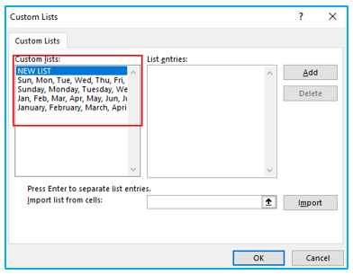 Create a Custom List in Excel