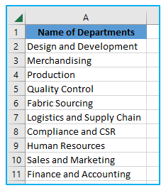 Create a Custom List in Excel