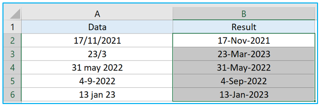 DATEVALUE Function in Excel