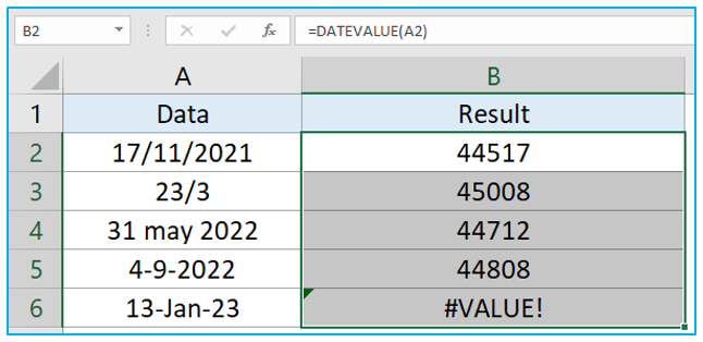 DATEVALUE Function