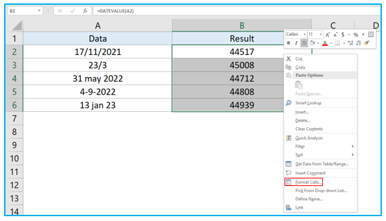 DATEVALUE Function