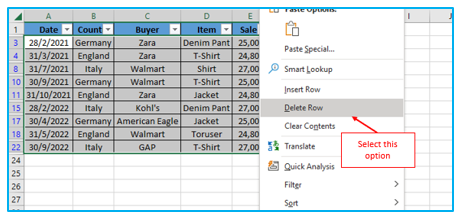 Delete rows based on cell value