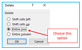 Delete rows based on cell value