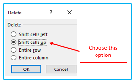 Delete rows based on cell value