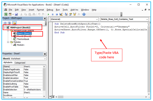 Delete rows based on cell value