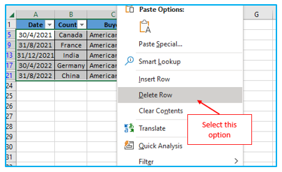 Delete rows based on cell value