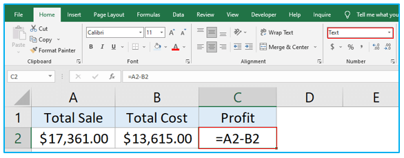 Excel Formula not working - how to fix it
