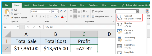 Excel Formula not working - how to fix it