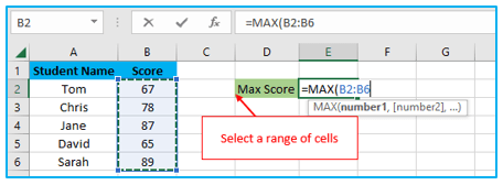 Excel MAX Function