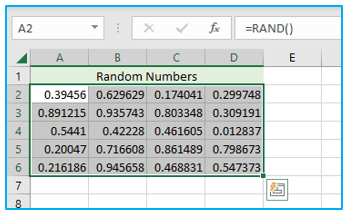 Excel RAND and RANDBETWEEN