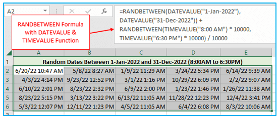 Excel RAND and RANDBETWEEN