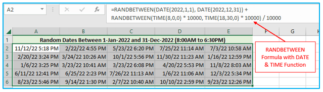 Excel RAND and RANDBETWEEN