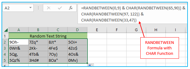 Excel RAND and RANDBETWEEN