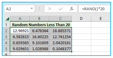 Excel RAND and RANDBETWEEN