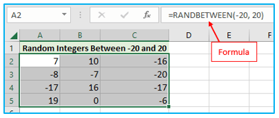 Excel RAND and RANDBETWEEN Function