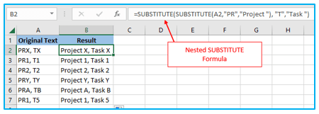 Excel REPLACE and SUBSTITUTE Function