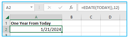 Excel TODAY Function