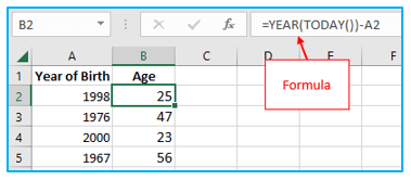 Excel TODAY Function