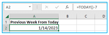 Excel TODAY Function