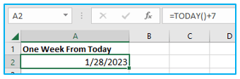 Excel TODAY Function