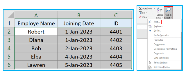 Find and Replace in Excel