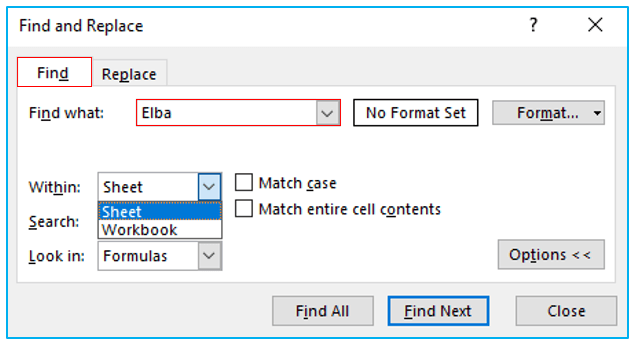 Find and Replace in Excel