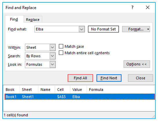 Find and Replace in Excel
