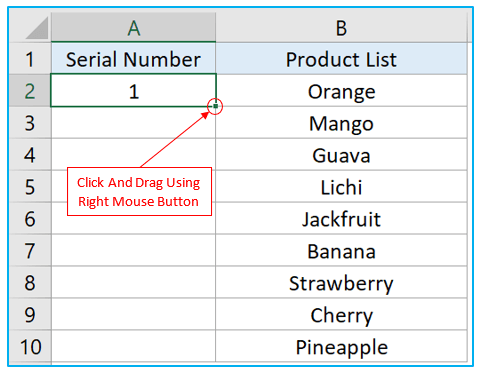 Fill Automatically Sequential Data in Excel