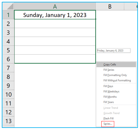 Fill automatically sequential data