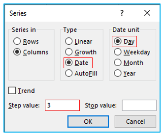 Fill automatically sequential data