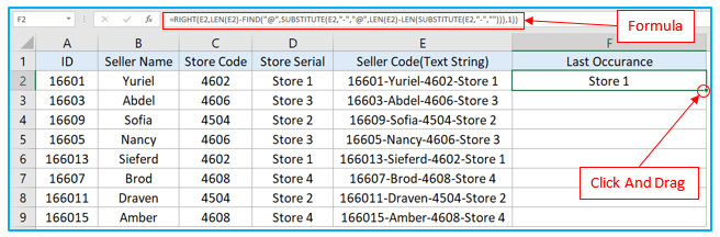 Find last occurrence of a character in a string