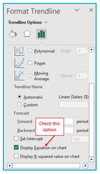 Find slope in excel through graph and formula