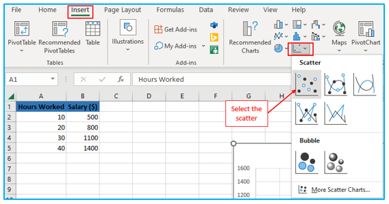 Find slope in excel through graph and formula