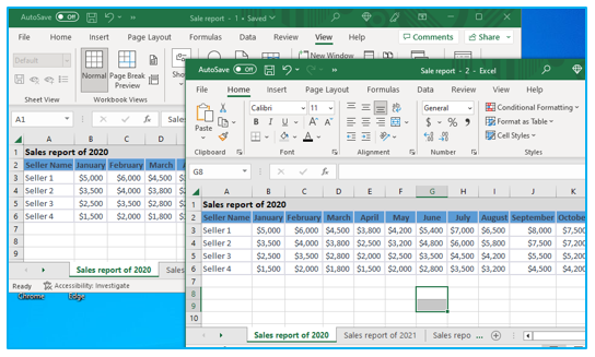 Freeze rows and columns