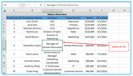 Freeze rows and columns