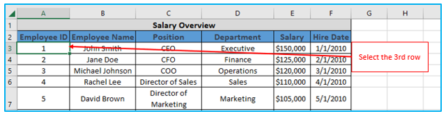 Freeze rows and columns