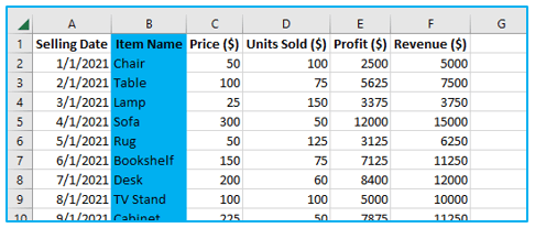 Highlight active row column