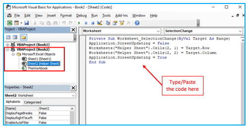 Highlight active row column