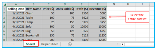 Highlight active row column