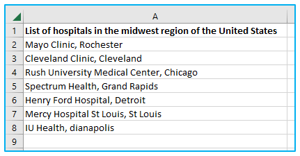 Indent in Excel with shortcut