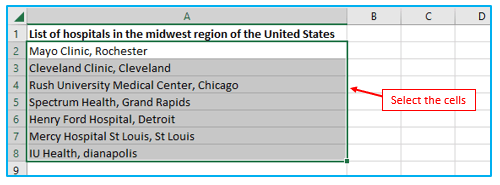 Indent in Excel with shortcut