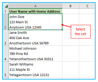 Indent in Excel with shortcut
