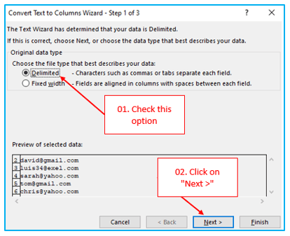 Multiple ways to split text to column