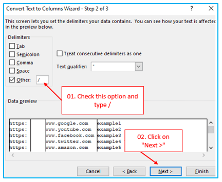 Multiple ways to split text to column