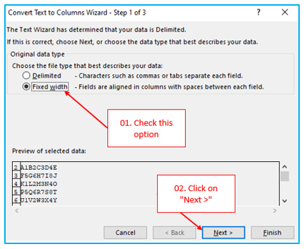 Multiple ways to split text to column