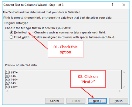 Multiple ways to split text to column