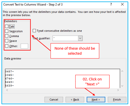 Multiple ways to split text to column