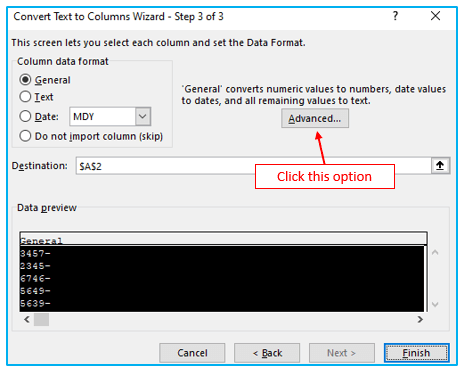 Multiple ways to split text to column