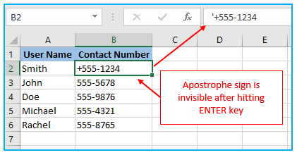 Plus Sign Before Numbers